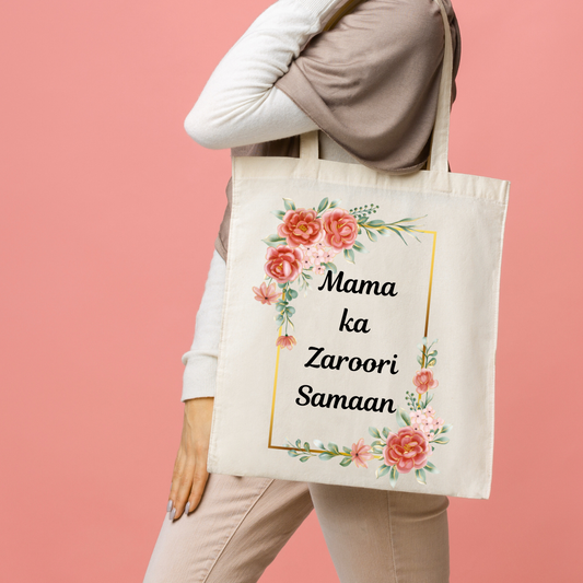 'Mama ka Zaroori Samaan' tote bag