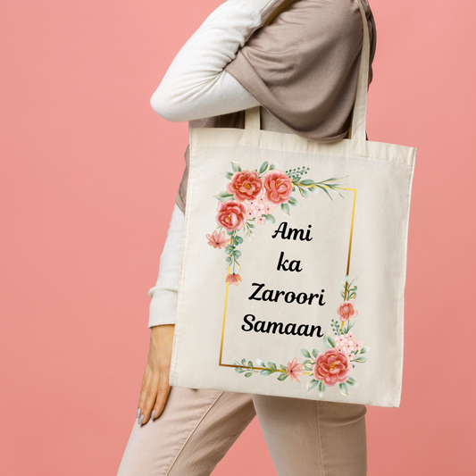 'Ami ka Zaroori Samaan' tote bag